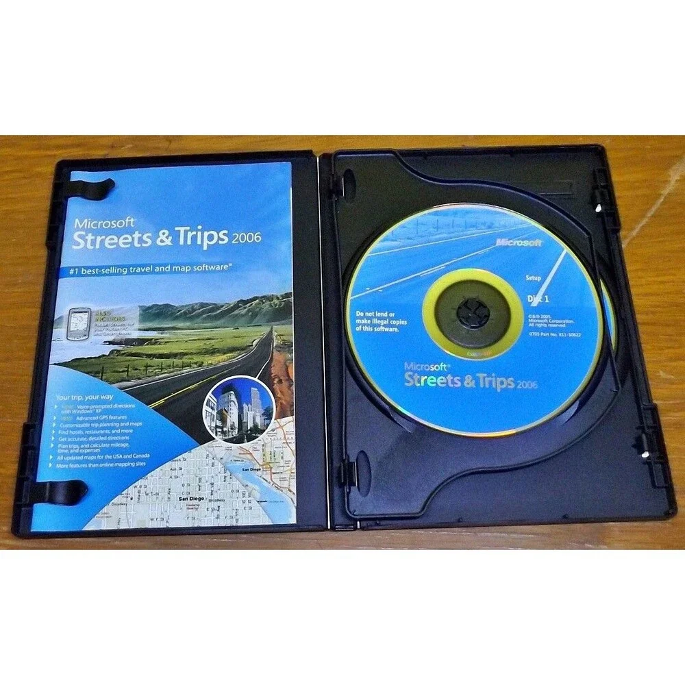 Microsoft Streets & Trips 2006, Travel & Map 2-Disc CD, Pocket PC. GPS Feature